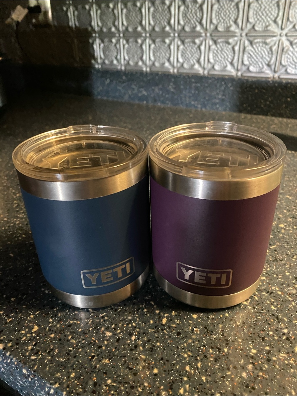 SALE ‼️ 2️⃣ YETI  Lowball Tumblers in Navy Blue and Plum Duo